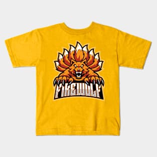 Fire wolf logos Kids T-Shirt